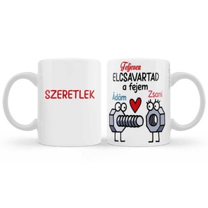 Teljesen Elcsavartad a Fejem - Egyedi Névvel - Szerelmes Ajándék 3 dl (EGYEDI AJÁNDÉKOK), Otthon & Életmód, Konyhafelszerelés, tálalás, Tálalás, Bögre & Csésze, Mindenmás, MESKA