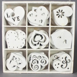 Fa fehér szívek dobozban 90db/doboz (ESKÜVŐI DEKORÁCIÓK), Kellékek & szerszámok, Hobby fa alapanyag, Egyéb fatermék, Famegmunkálás, MESKA