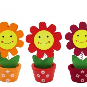 Facsipeszes virág mosolygós 10,5cm 3féle, Otthon & Életmód, Virágdekoráció, Virágdíszek, Virágdísz kaspóban, , MESKA