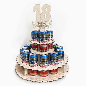 Sör Torta Fából Szülinapra - 18 Boldog Szülinapot feliratú topperrel - Meska.hu