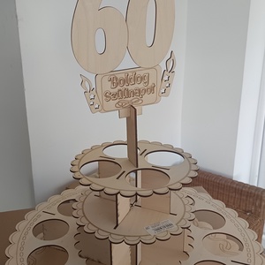Sör Torta Fából Szülinapra - 60 Boldog Szülinapot feliratú topperrel  - Meska.hu