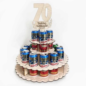 Sör Torta Fából Szülinapra - 70 Boldog Szülinapot feliratú topperrel - otthon & életmód - konyhafelszerelés, tálalás - italos kellékek - sörtartó - Meska.hu