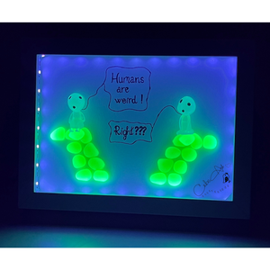 Egyedi 3D kép_UV LED fénycsík és kavics_Miniufó - otthon & életmód - dekoráció - kép & falikép - 3d képek - Meska.hu