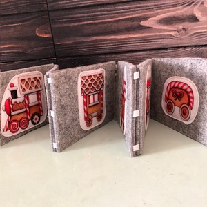 Filcből készült mézes vonat- tükörkép játék - játék & sport - készségfejlesztő és logikai játék - oktató játékok - Meska.hu