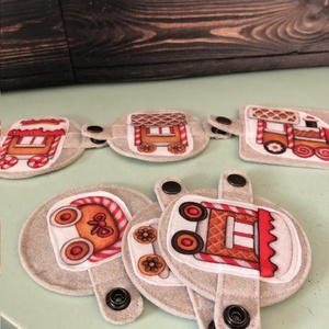 Filcből készült mézes vonat- tükörkép játék - játék & sport - készségfejlesztő és logikai játék - oktató játékok - Meska.hu