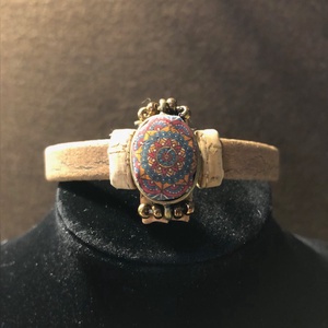 Mandala mintás, vegán, parafa karkötő, Ékszer, Karkötő, Kézfej karkötő, Ékszerkészítés, MESKA