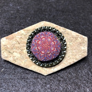 Mandala mintás parafa franciacsat - ruha & divat - hajdísz & hajcsat - hajcsat & hajtű - Meska.hu