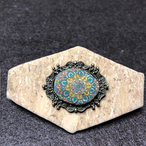 Mandala mintás parafa franciacsat - ruha & divat - hajdísz & hajcsat - hajcsat & hajtű - Meska.hu