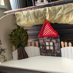 Selyem függönyös, asztali, filc paraván - játék & sport - bábok - báb készlet - Meska.hu