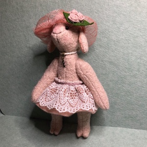 Bori bari, antikrózsaszín öltöztethető buklé bárány - játék & sport - plüssállat & játékfigura - plüss bárány - Meska.hu