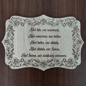 Házi Áldás, Otthon & Életmód, Dekoráció, Fali és függő dekoráció, Függődísz, Gravírozás, pirográfia, MESKA