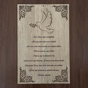 Étkezési Áldás, Otthon & Életmód, Dekoráció, Fali és függő dekoráció, Függődísz, Gravírozás, pirográfia, MESKA