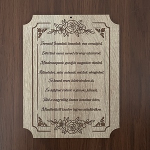 Ősi Magyar Miatyánk, Otthon & Életmód, Dekoráció, Fali és függő dekoráció, Függődísz, Gravírozás, pirográfia, MESKA