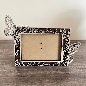 Pillangós képkeret, Otthon & Életmód, Dekoráció, Kép & Falikép, Képkeret, Gravírozás, pirográfia, MESKA