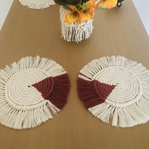 Makramé alátét - otthon & életmód - konyhafelszerelés, tálalás - tálalás - tányér- és poháralátét - Meska.hu