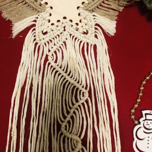 Makramé csillag - otthon & életmód - dekoráció - fali és függő dekoráció - falra akasztható dekor - Meska.hu