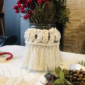 Makramé Váza-mécsestartó - otthon & életmód - dekoráció - dísztárgy - Meska.hu