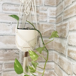 Makramé virágtartó, Otthon & Életmód, Virágdekoráció, Virágtartó, Kaspó, Csomózás, MESKA