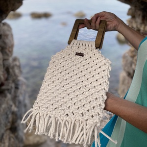 Makramé táska - táska & tok - kézitáska & válltáska - vállon átvethető táska - Meska.hu