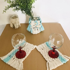 Makramé poháralátét - otthon & életmód - konyhafelszerelés, tálalás - tálalás - tányér- és poháralátét - Meska.hu