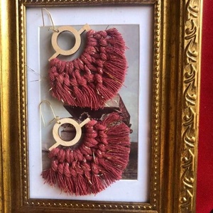 Makramé fülbevaló, Ékszer, Fülbevaló, Lógó fülbevaló, Csomózás, MESKA