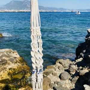 Makramé virágtartó - otthon & életmód - virágdekoráció - virágtartó - függő virágtartó - Meska.hu