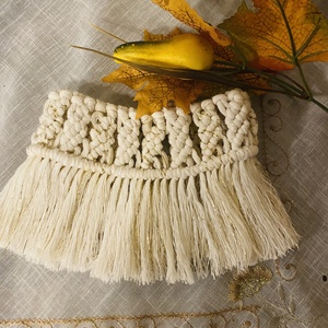 Makramé mécsestartó/váza - otthon & életmód - virágdekoráció - virágtartó - váza - Meska.hu