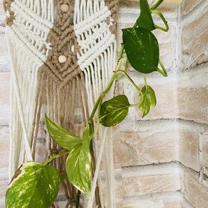 Makramé virágtartó - otthon & életmód - dekoráció - virágdísz és tartó - virágtartó - Meska.hu