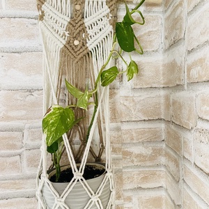 Makramé virágtartó, Otthon & Életmód, Dekoráció, Virágdísz és tartó, Virágtartó, Csomózás, MESKA