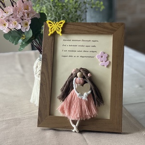 Makramé dekoráció - anyák napjára - nagymamának, Otthon & Életmód, Dekoráció, Kép & Falikép, 3d képek, Csomózás, MESKA