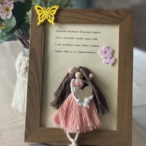 Makramé dekoráció - anyák napjára - nagymamának - otthon & életmód - dekoráció - kép & falikép - 3d képek - Meska.hu