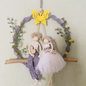 Makramé  falidekor - kulcs a szivedhez - otthon & életmód - dekoráció - fali és függő dekoráció - falra akasztható dekor - Meska.hu