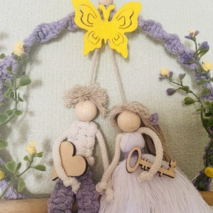 Makramé  falidekor - kulcs a szivedhez - otthon & életmód - dekoráció - fali és függő dekoráció - falra akasztható dekor - Meska.hu