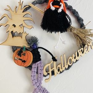 Halloween-i kopogtató , Otthon & Életmód, Dekoráció, Halloween, Halloweeni ajtódíszek és ablakdíszek, Csomózás, MESKA