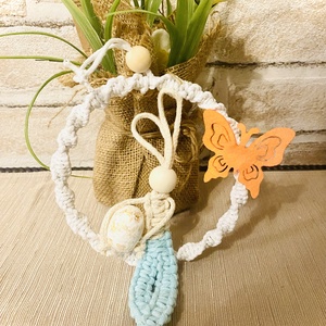 Makramé  ajtó/falidísz nyuszi - Meska.hu