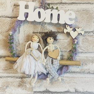 Home- Makramé  falidekor - fiatal pár - otthon & életmód - dekoráció - fali és függő dekoráció - falra akasztható dekor - Meska.hu