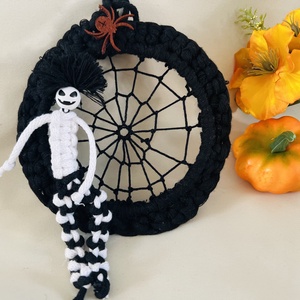 Halloween kopogtató, Otthon & Életmód, Dekoráció, Halloween, Halloweeni ajtódíszek és ablakdíszek, Csomózás, MESKA