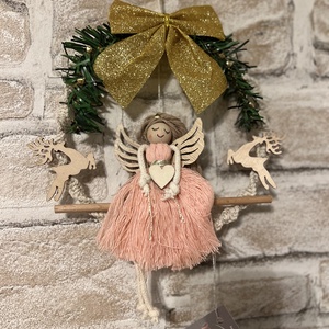 Makramé angyalka kopogtató - Meska.hu