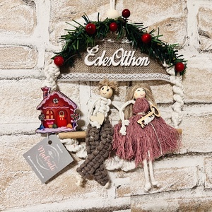 Makramé angyalka pár  - karácsony - karácsonyi lakásdekoráció - karácsonyi lakásdíszek - Meska.hu