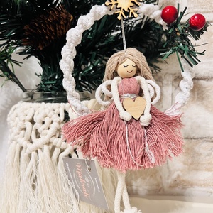 Makramé Hintázó Angyalka , Otthon & Életmód, Dekoráció, Fali és függő dekoráció, Függődísz, Csomózás, MESKA