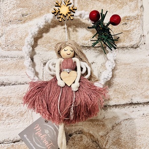 Makramé Hintázó Angyalka  - otthon & életmód - dekoráció - fali és függő dekoráció - függődísz - Meska.hu