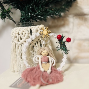 Makramé Hintázó Angyalka  - otthon & életmód - dekoráció - fali és függő dekoráció - függődísz - Meska.hu