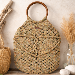 Makramé  táska, Táska & Tok, Kézitáska & válltáska, Vállon átvethető táska, Csomózás, MESKA