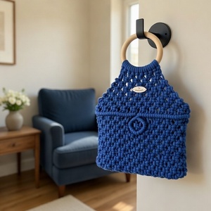 Makramé királykék  szinű táska, Táska & Tok, Kézitáska & válltáska, Vállon átvethető táska, Csomózás, MESKA