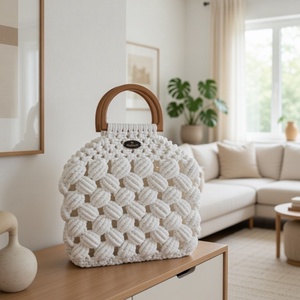 Makramé buborék táska, Táska & Tok, Kézitáska & válltáska, Vállon átvethető táska, Csomózás, MESKA