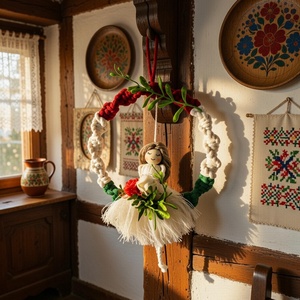 Makramé  magyar baba dekorácio  - otthon & életmód - dekoráció - fali és függő dekoráció - falra akasztható dekor - Meska.hu