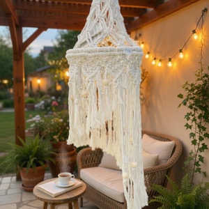 Makramé hangulatlámpa/lampion - otthon & életmód - lámpa - hangulatlámpa - Meska.hu