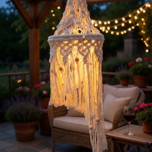 Makramé hangulatlámpa/lampion, Otthon & Életmód, Lámpa, Hangulatlámpa, Csomózás, MESKA