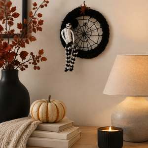Pókhálós pihenő � kézműves halloweeni ajtó- és falidekoráció - otthon & életmód - dekoráció - halloween - halloweeni ajtódíszek és ablakdíszek - Meska.hu