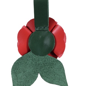 Rózsa kulcstartó bőrből (piros+sötétzöld) - táska & tok - kulcstartó & táskadísz - kulcstartó - Meska.hu